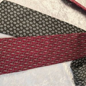 David Rappaport men’s silk tie in red burgundy color and Izod men’s silk tie.